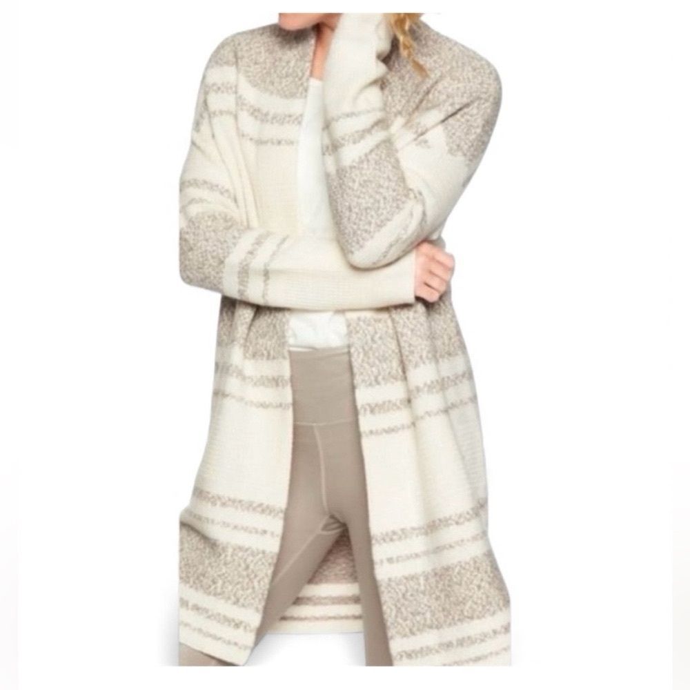 Athleta Women's Cream and Tan Cardigan